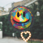 Tie Dye Happy Face Wind Spinner