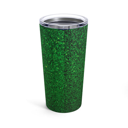 Happy Marijuana 420 In Yellow With Green Pot Leaf, Green Background By Fly Designs Tumbler 20oz