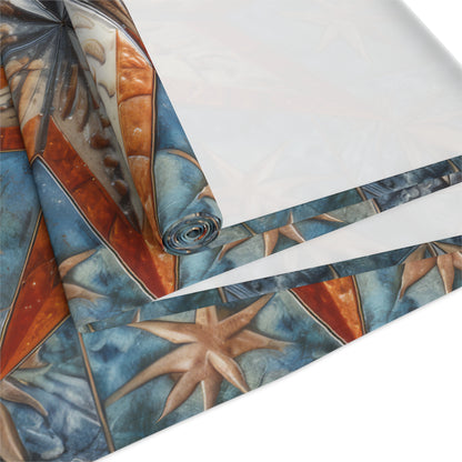 Beautiful Stars Abstract Star Style Orange, White And Blue Table Runner (Cotton, Poly)