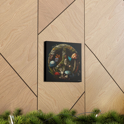 Beautiful Forest Round Peace Sign 5 Canvas Gallery Wraps