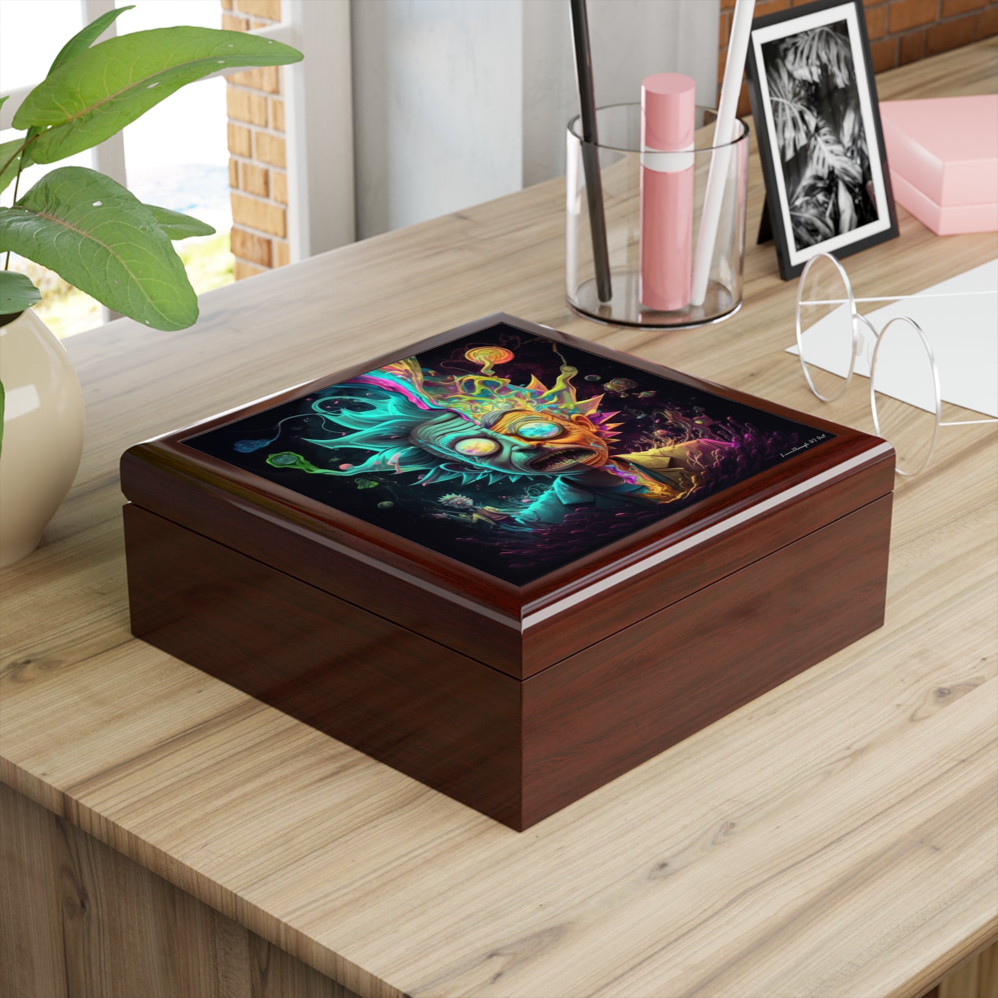 Cosmic Duality: A Journey Through Dimensions, Jewelry- Stash- Collection Box