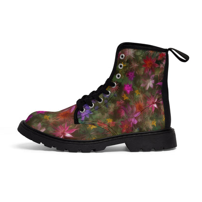 Bold & Beautiful & Metallic Wildflowers, Gorgeous floral Design, Style 3 Women's Canvas Boots