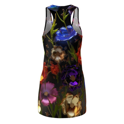 Bold & Beautiful & Metallic Wildflowers, Gorgeous floral Design, Style 7 Women's Cut & Sew Racerback Dress (AOP)