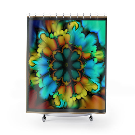 Bold And Beautiful Tie Dye B 3 A Blue Yellow Shower Curtains