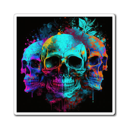 Bold And Beautiful Tie Dye Skulls, Style 8 Magnets