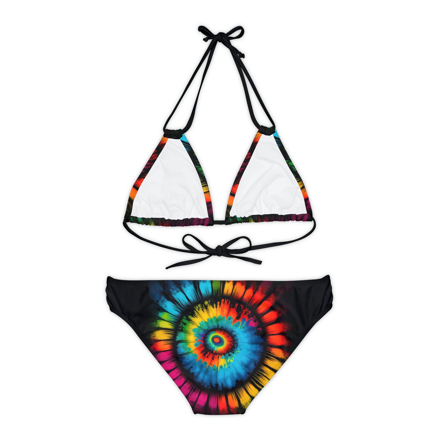 Bold And Beautiful Tie Dye Style Four Strappy Bikini Set (AOP)