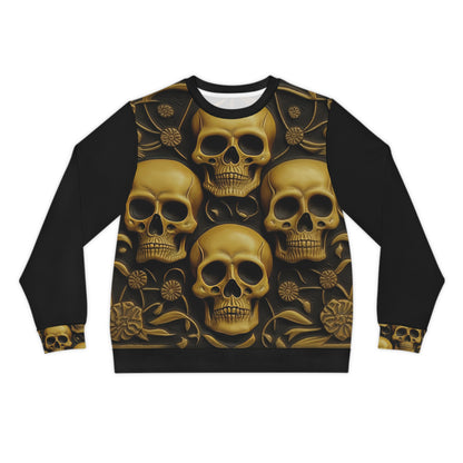 Metallic Chrome Skulls and classic Designed Background Style 15 Lightweight Sweatshirt (AOP)