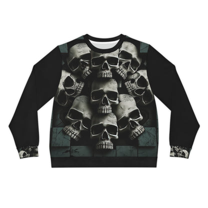 Metallic Chrome Skulls and classic Designed Background Style 9 Lightweight Sweatshirt (AOP)