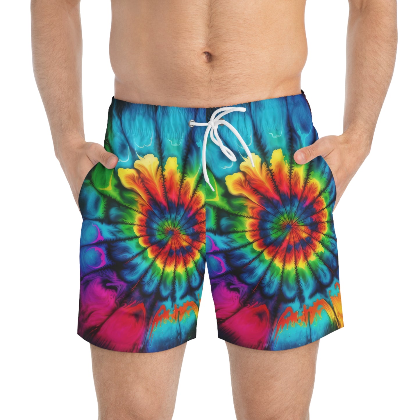 Bold And Beautiful Tie Dye Style Two Swim Trunks (AOP)