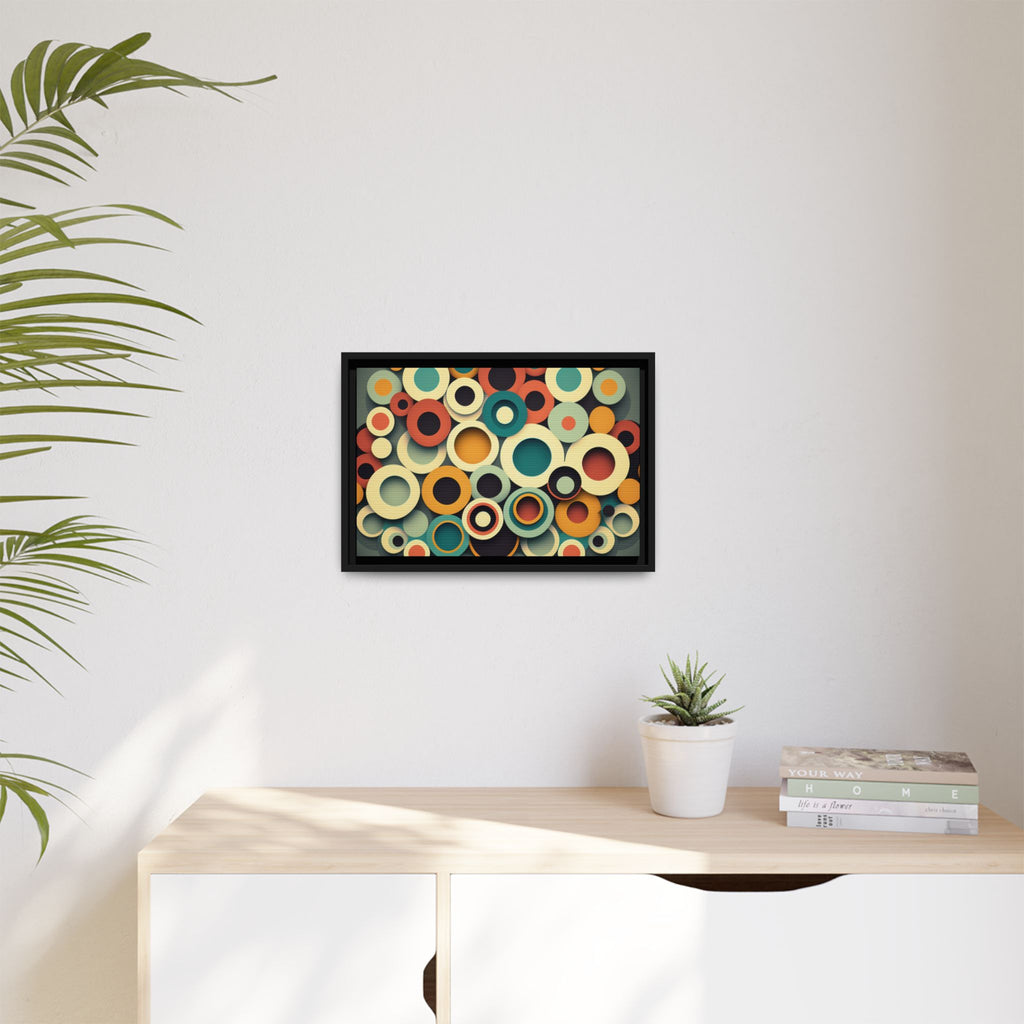 Gathered Circles, Matte Canvas, Framed (Multi-color)