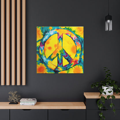 Coolio Tie Dye Hippie Peace Sign 10 Canvas Gallery Wraps