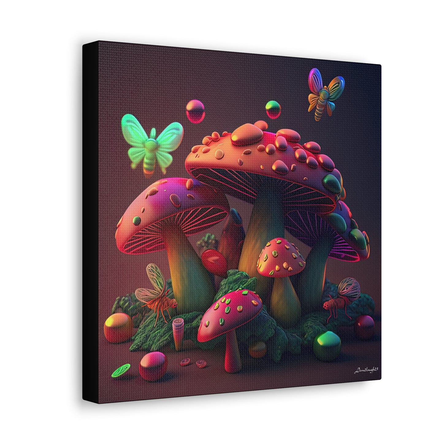 Beautiful Mushroom Luminating Colorful Bliss 8 Canvas Gallery Wraps