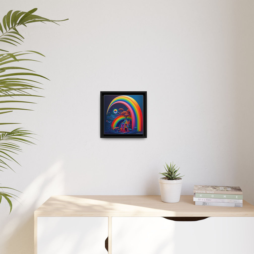Home Beneath the Rainbow, Art Print — Colorful Modern Wall Canvas