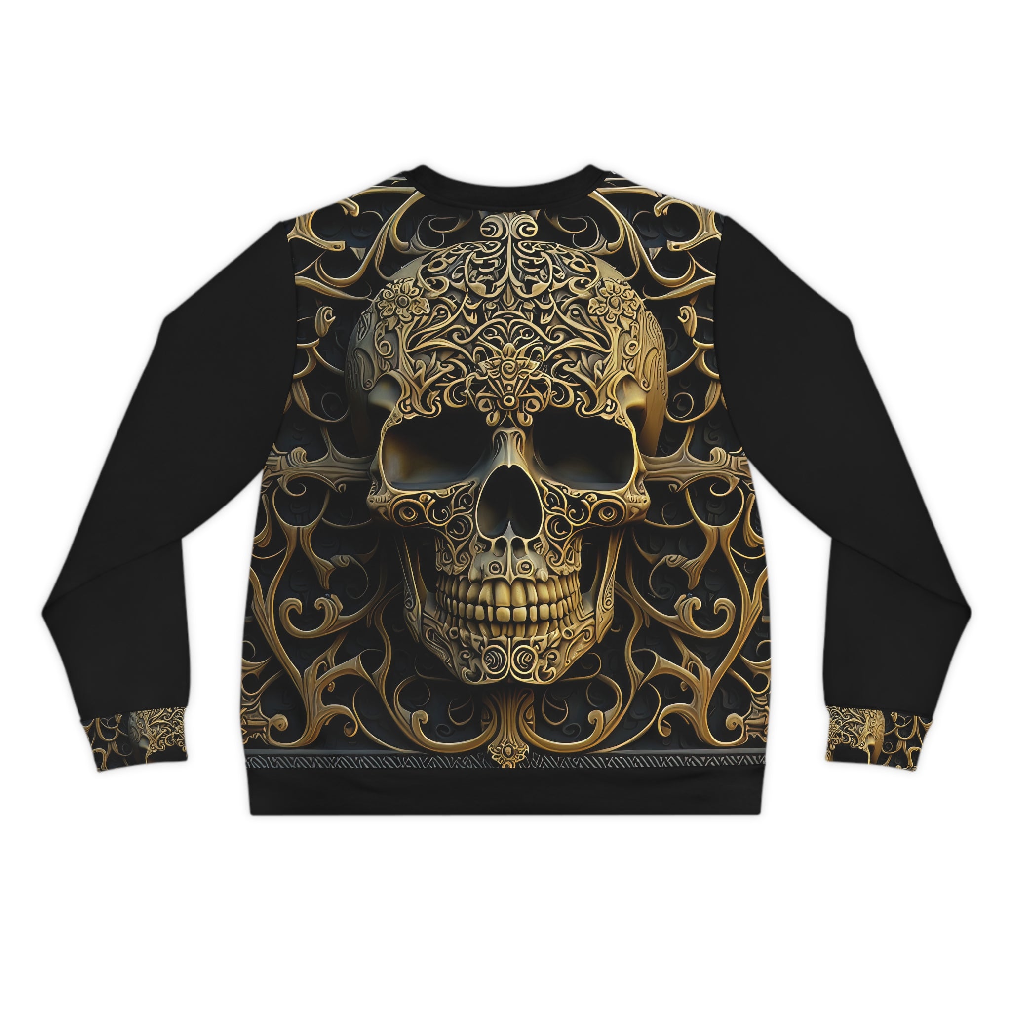 Metallic Chrome Skull and classic Designed Background Style 4 Lightweight Sweatshirt (AOP)