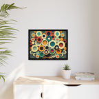 Gathered Circles, Matte Canvas, Framed (Multi-color)