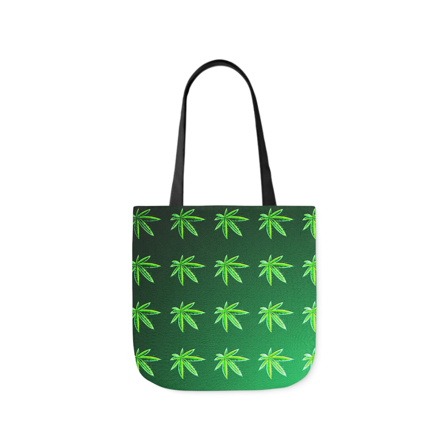 Green Leaf Marijuana Pot Weed Leaf 420 Polyester Canvas Tote Bag (AOP)