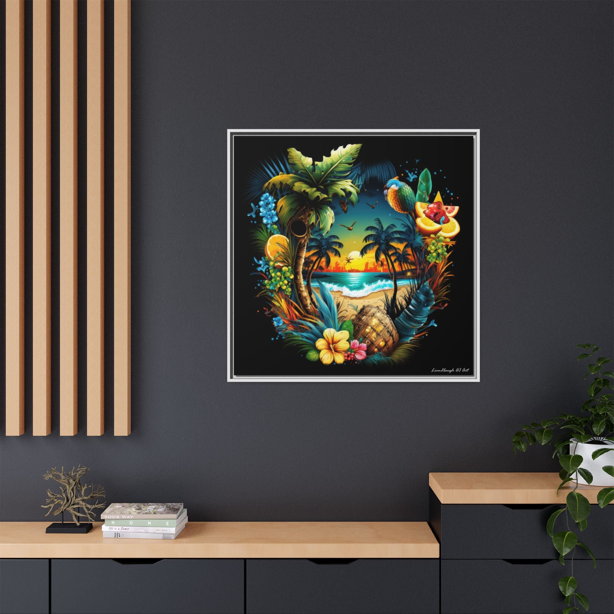 Island Rhythm at Dusk, Art Print — Colorful Modern Wall Canvas