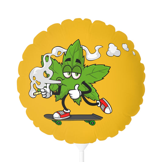 Marijuana Reggae Pot Leaf Man Smoking A Joint With Red Sneakers Style 4, Yellow Balloon (Round and Heart-shaped), 11"