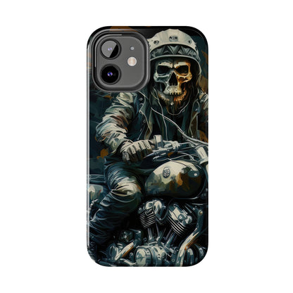 Skull Motorcycle Rider, Ready to Tear Up Road On Beautiful Bike Tough Phone Cases