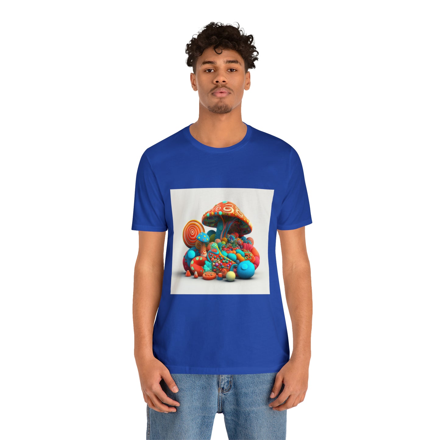 Hippie Mushroom Color Candy Style Design Style 1Unisex Jersey Short Sleeve Tee