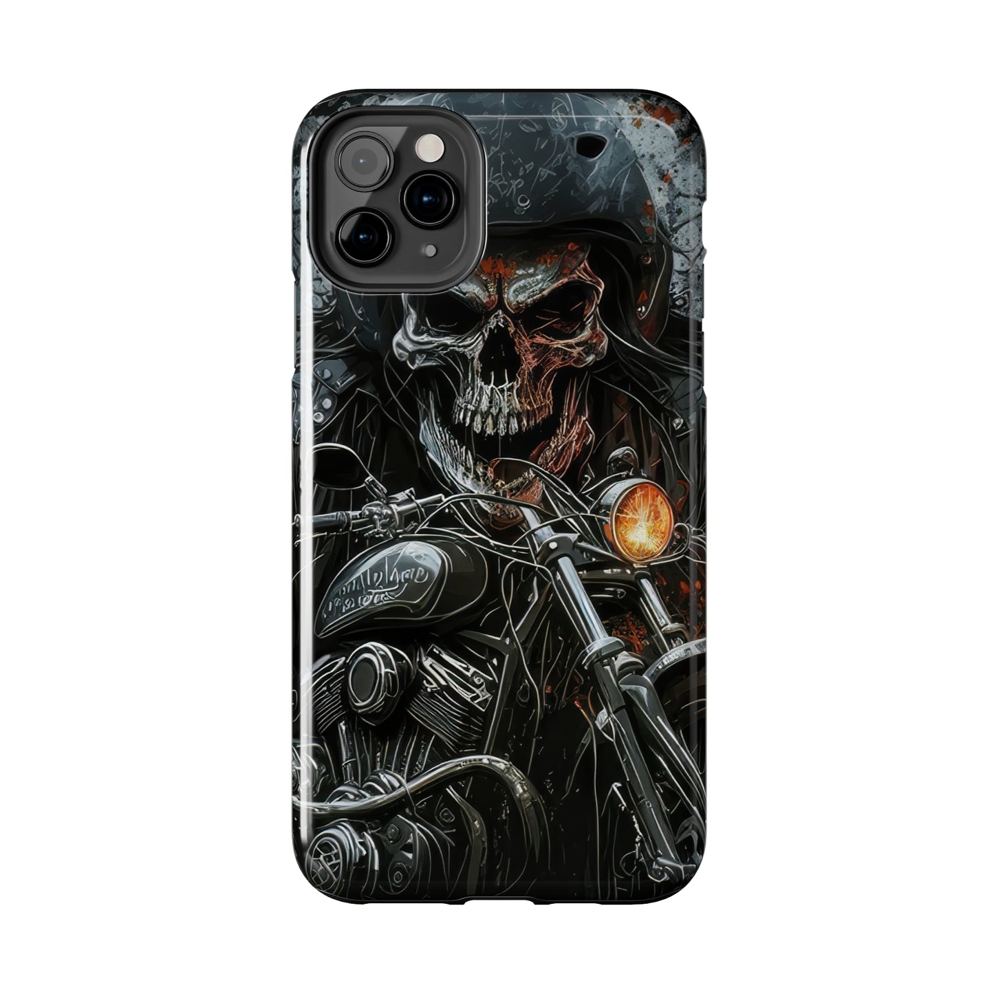 Skull Motorcycle Rider, Ready to Tear Up Road On Beautiful Bike 6 Tough Phone Cases