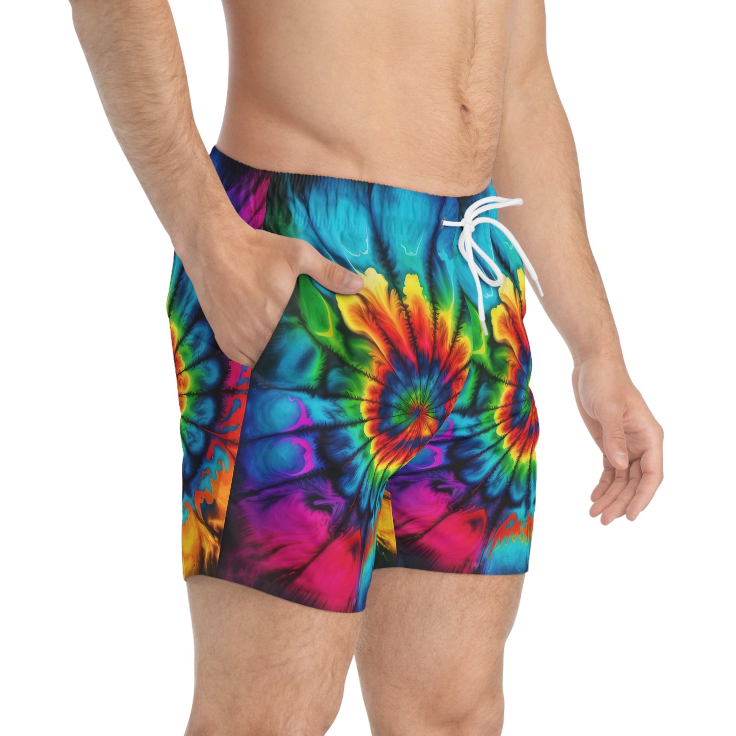 Bold And Beautiful Tie Dye Style Two Swim Trunks (AOP)