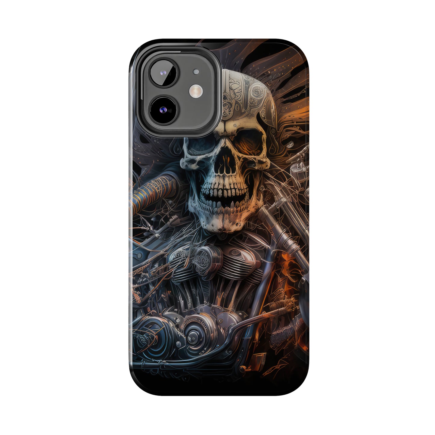 Skull Motorcycle Rider, Ready to Tear Up Road On Beautiful Bike 8 Tough Phone Cases