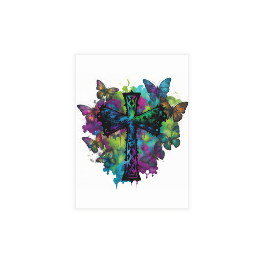 Beautiful Butterfly Tie Dye Cross Gorgeously designed Style 6 Postcard Bundles (envelopes included)