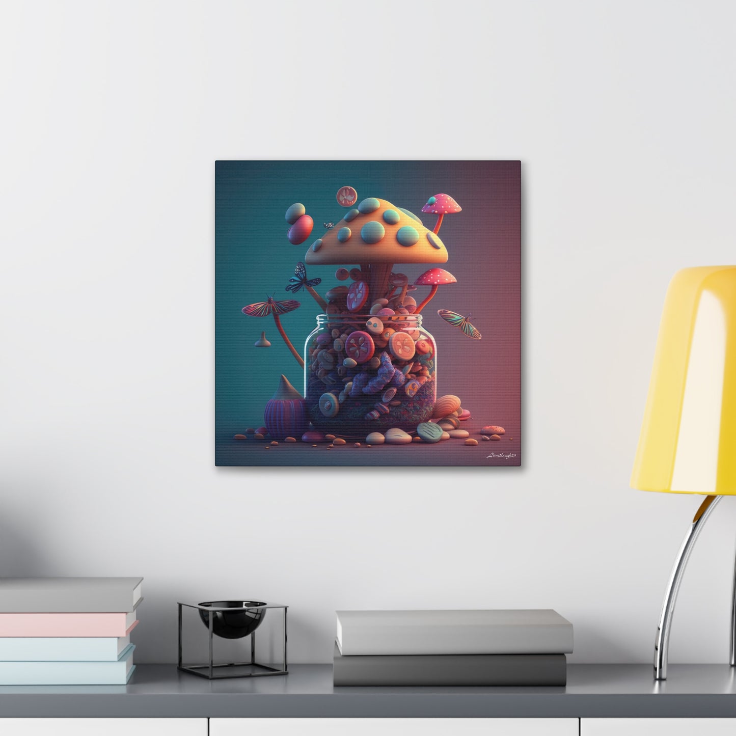 Beautiful Mushroom Luminating Colorful Bliss 10 Canvas Gallery Wraps