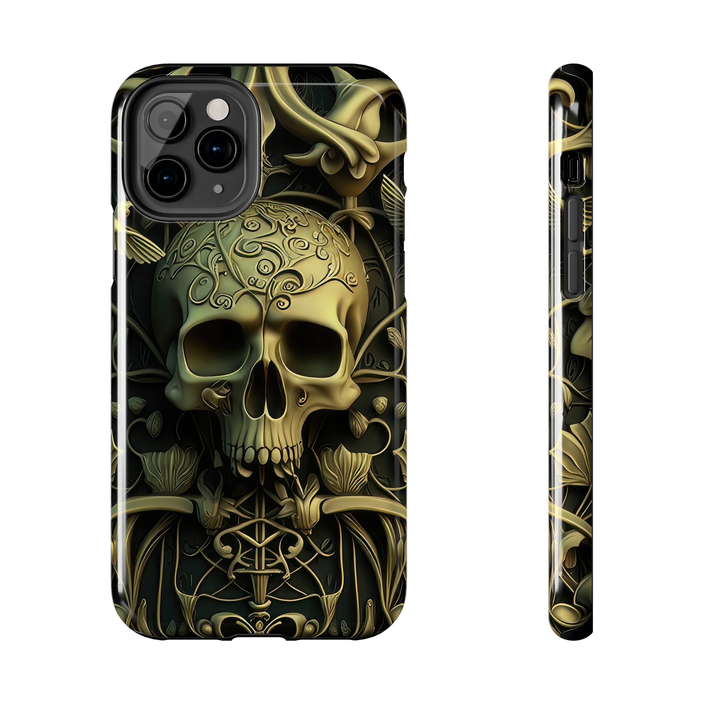 Metallic Chrome Skulls and classic Designed 3 Tough Phone Cases