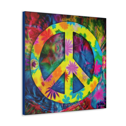 Coolio Tie Dye Hippie Peace Sign 3 Canvas Gallery Wraps