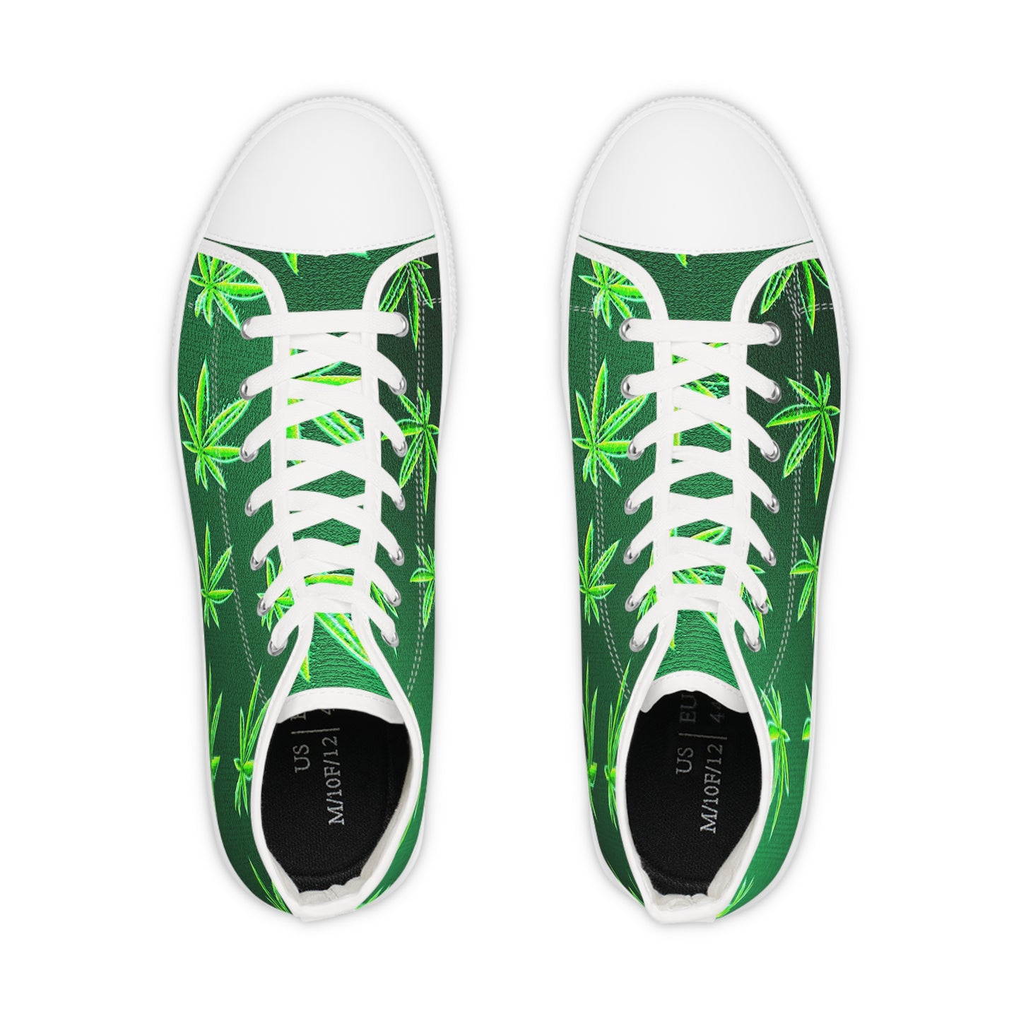 Classic Green Marijuana Leaves Men's High Top Sneakers