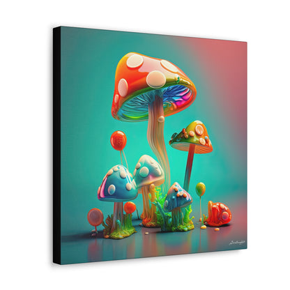 Beautiful Mushroom Luminating Colorful Bliss 3 Canvas Gallery Wraps