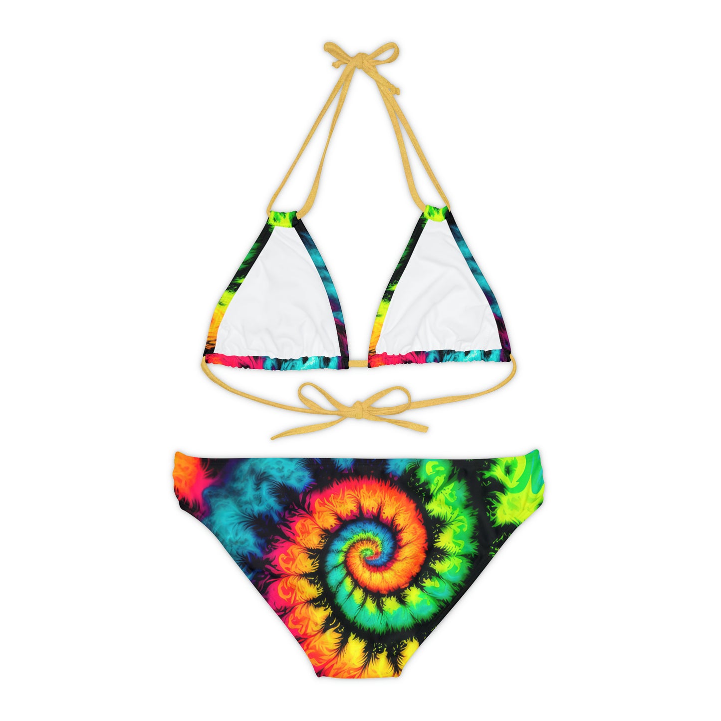 Bold And Beautiful Tie Dye Style One A, Four Strappy Bikini Set (AOP)