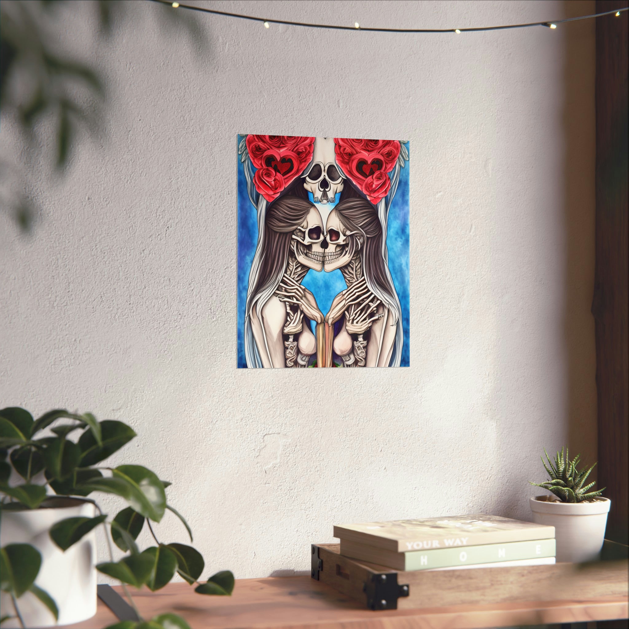 Love Shows No Time Boundaries Skulls, Image By Loewenkind Creations Premium Matte Vertical Posters