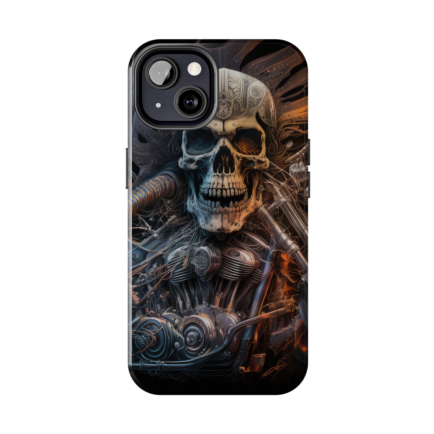 Skull Motorcycle Rider, Ready to Tear Up Road On Beautiful Bike 8 Tough Phone Cases