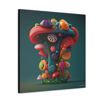 Beautiful Mushroom Luminating Colorful Bliss 9 Canvas Gallery Wraps