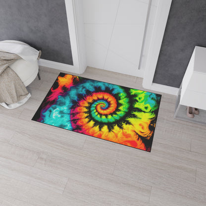 Bold And Beautiful Tie Dye Style Three Heavy Duty Floor Mat