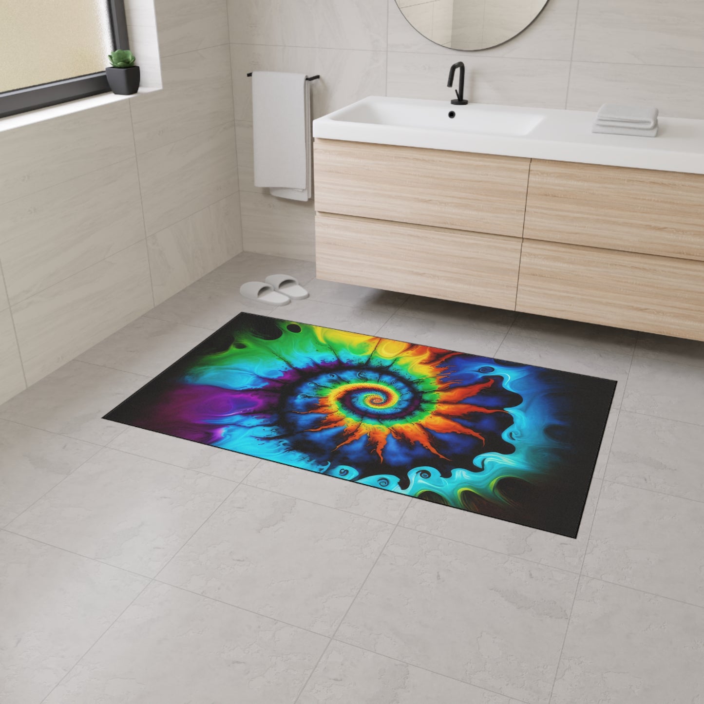 Bold And Beautiful Tie Dye Style One Heavy Duty Floor Mat