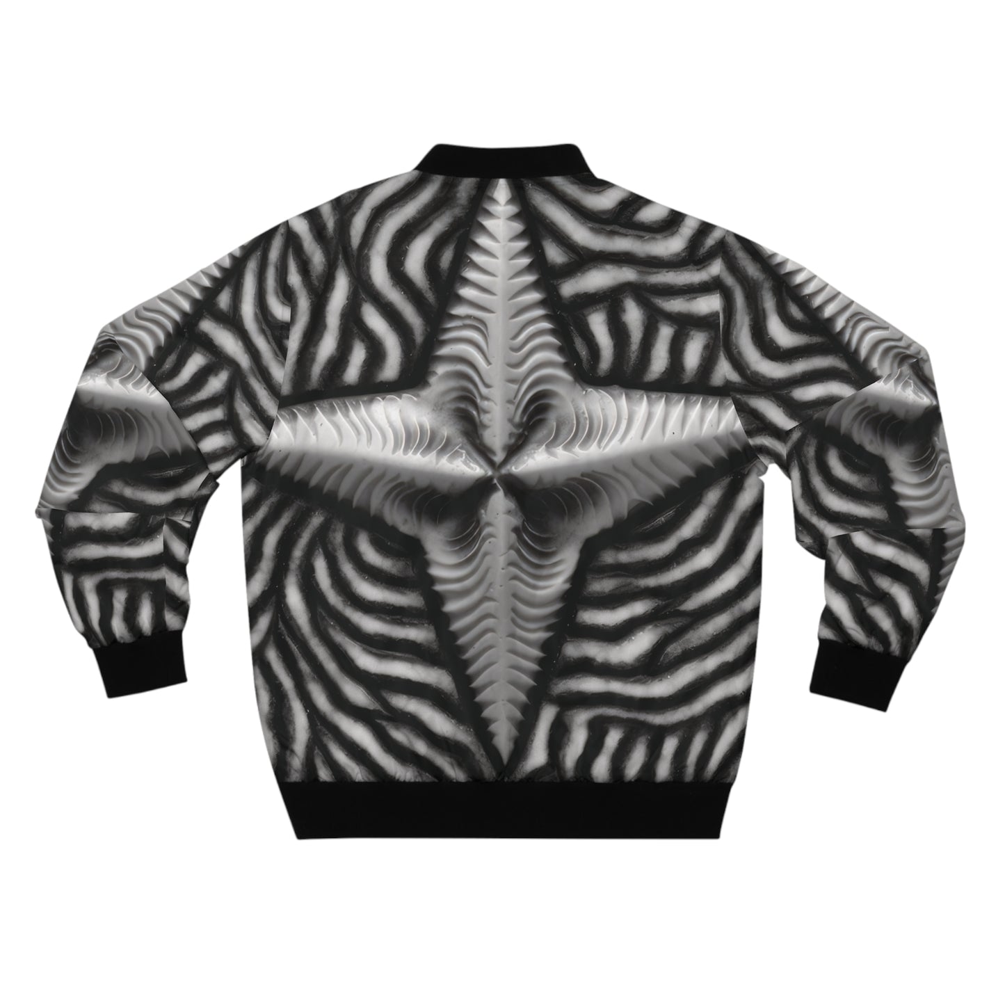 Beautiful Stars Abstract Star Style Black And White Men's Bomber Jacket (AOP)