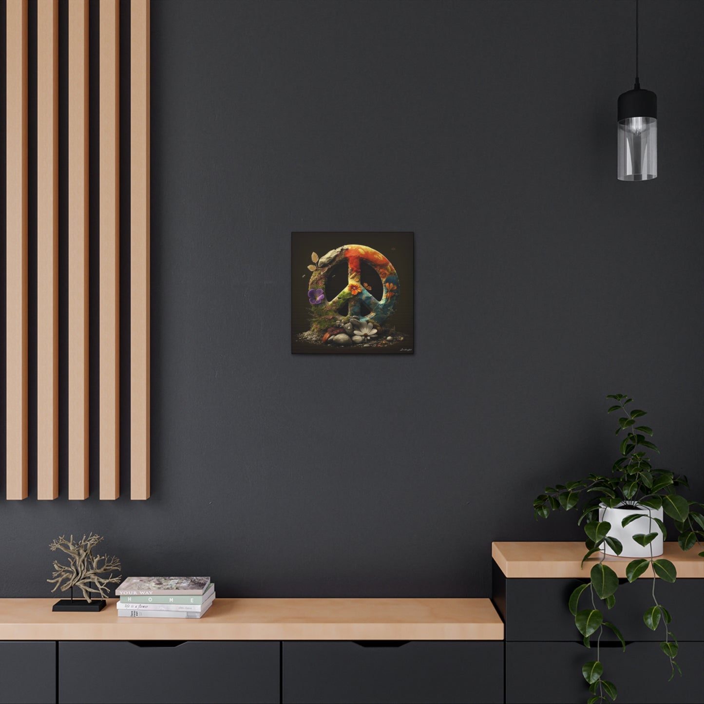 Beautiful Forest Round Peace Sign  8 Canvas Gallery Wraps