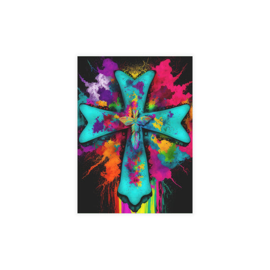 Beautiful Butterfly Tie Dye Cross Gorgeously designed Style 5 Postcard Bundles (envelopes included)