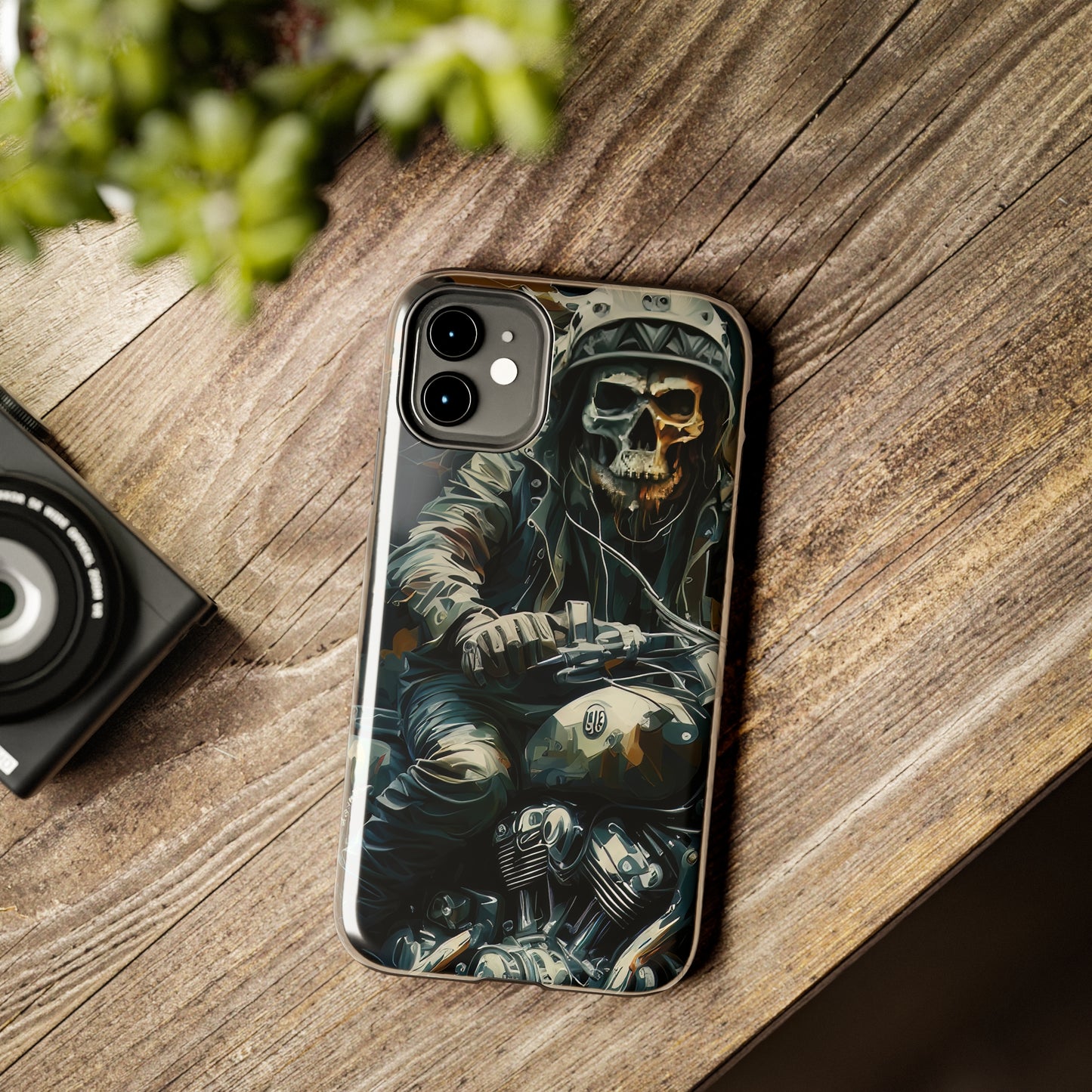 Skull Motorcycle Rider, Ready to Tear Up Road On Beautiful Bike Tough Phone Cases