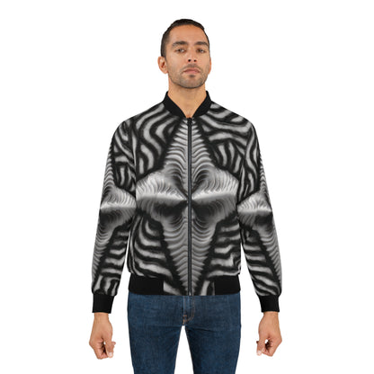 Beautiful Stars Abstract Star Style Black And White Men's Bomber Jacket (AOP)