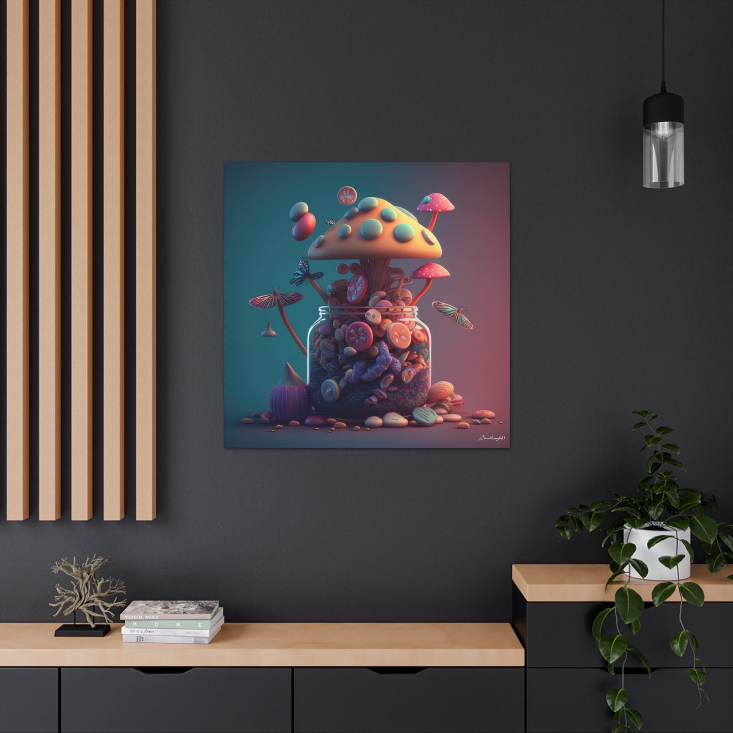 Beautiful Mushroom Luminating Colorful Bliss 10 Canvas Gallery Wraps