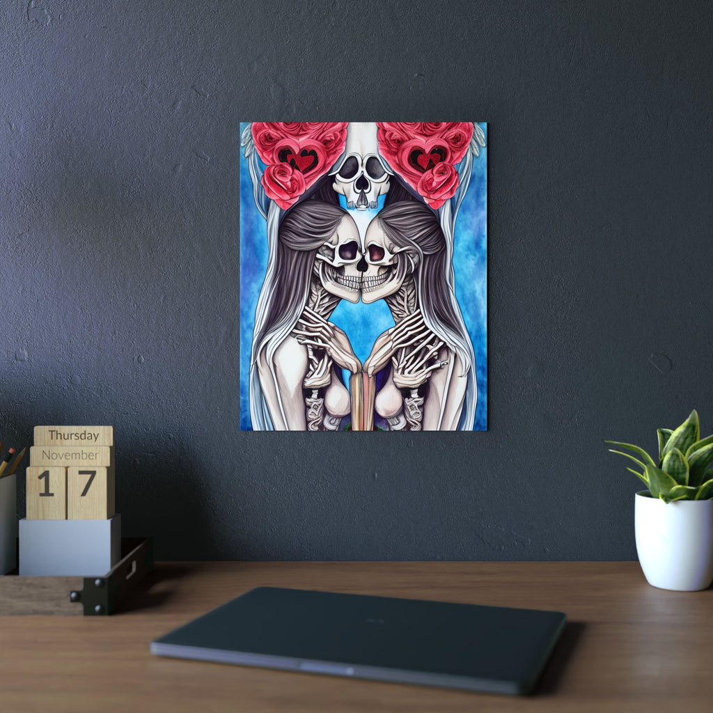 Love Shows No Time Boundaries Skulls, Image By Loewenkind Creations Aluminum Composite Panels