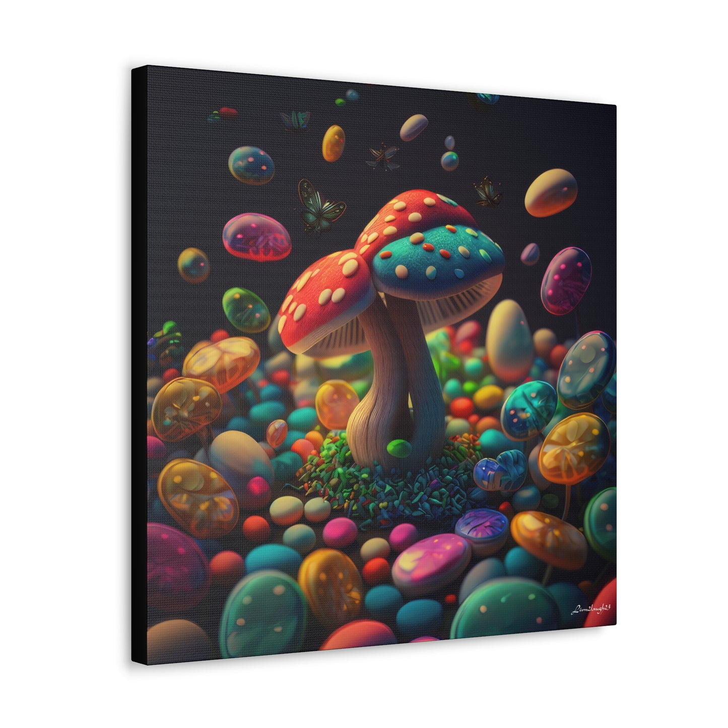 Beautiful Mushroom Luminating Colorful Bliss Canvas Gallery Wraps