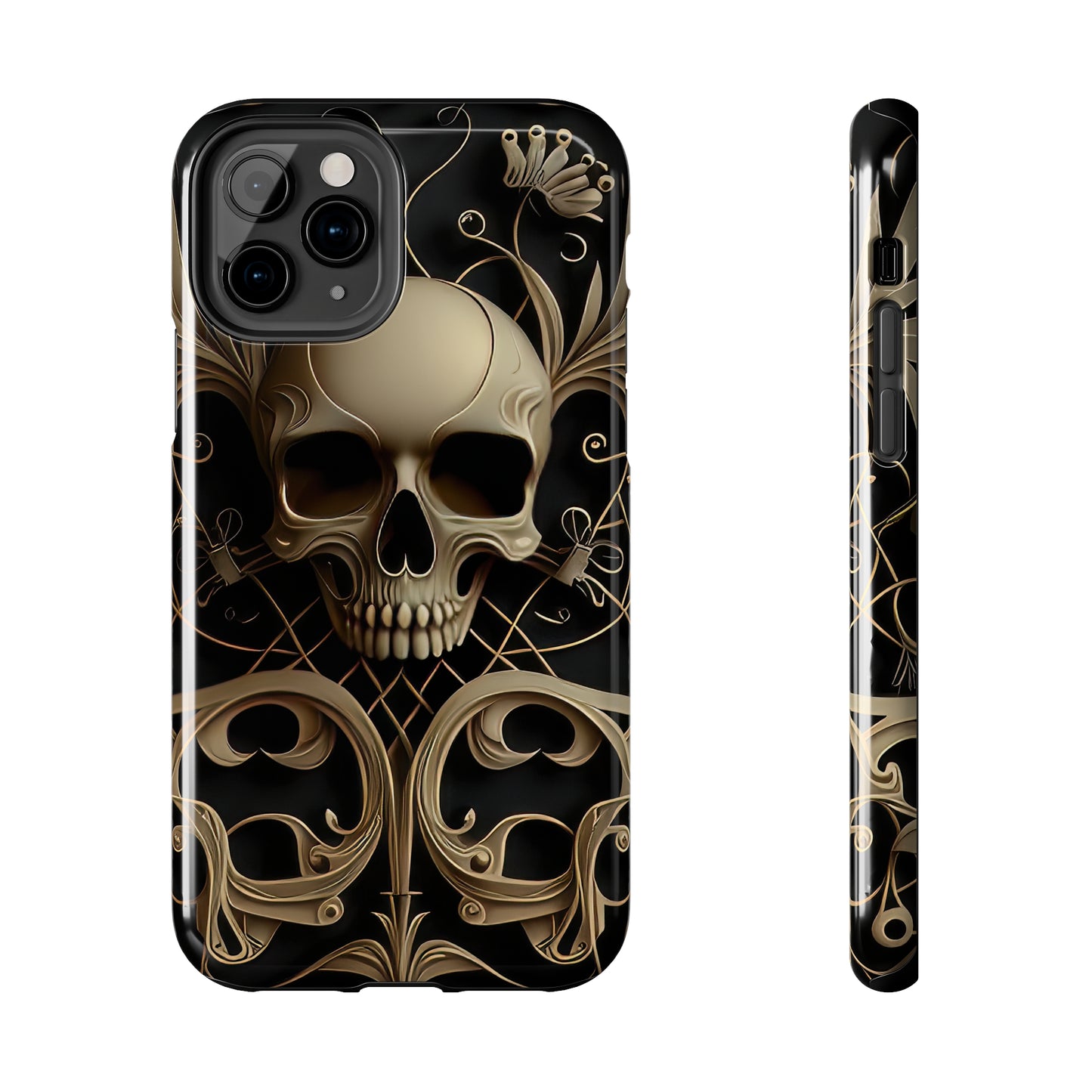 Metallic Chrome Skulls and classic Designed 1 Tough Phone Cases