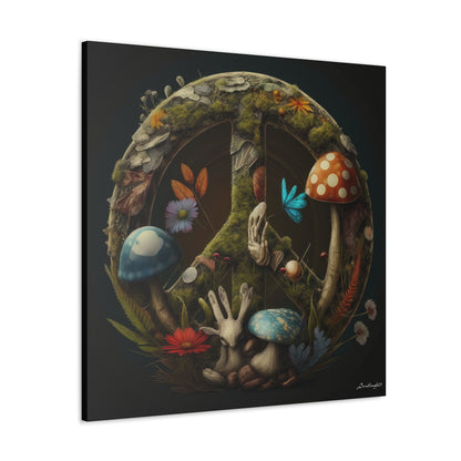 Beautiful Forest Round Peace Sign 5 Canvas Gallery Wraps
