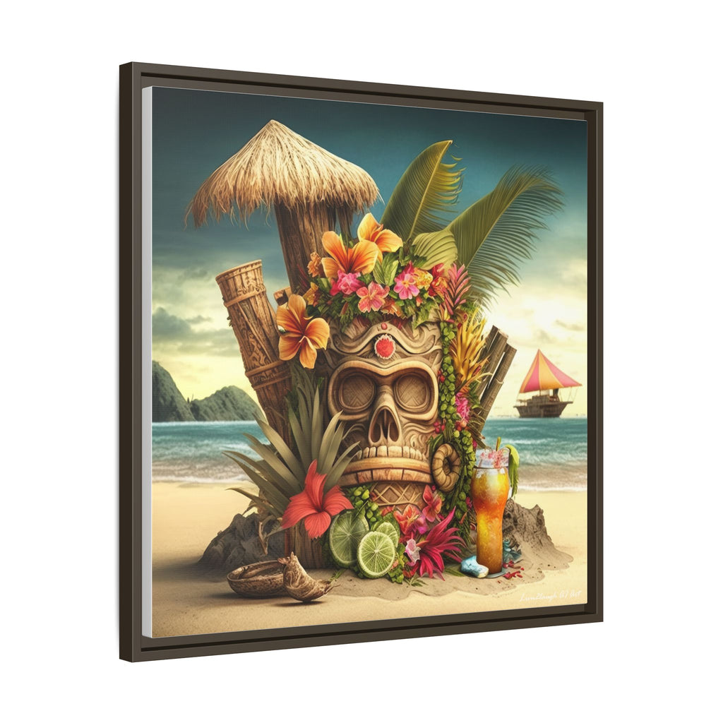 Tiki Dreams by the Shore, Art Print — Colorful Modern Wall Canvas